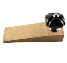 Solid Black Square Ceramic Door Stopper